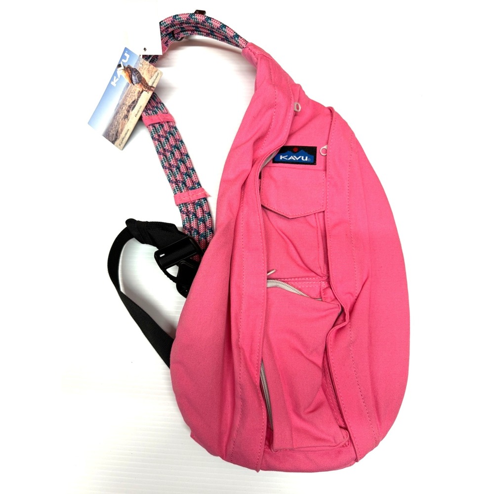KAVU Rope‎ Sling Backpack PINK CRUSH Canvas Crossbody Hiking Travel Bag NWTS